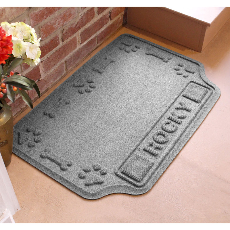 Tapis pour animaux d'intérieur et d'extérieur WaterHog® Drool Hog Paws and Bones 18 po x 27 po, Oui, Gris