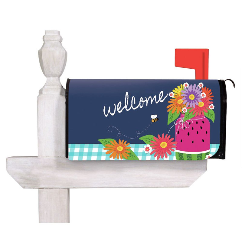 Housse pour boîte aux lettres à pots mason pastèque