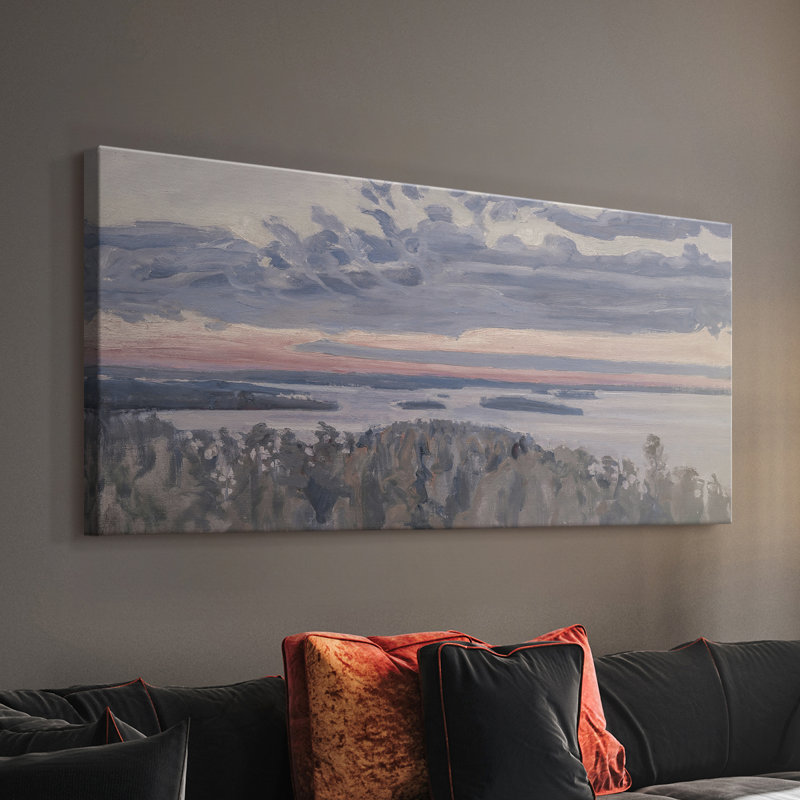 Série paysage - CMXLIV - Toile tendue avec châssis - Prêt à accrocher, H 16 po x l 32 po