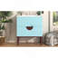 Ensemble de meuble-lavabo 30 po avec lavabo en céramique, armoire de rangement moderne avec 2 tiroirs, cadre en bois massif, bleu