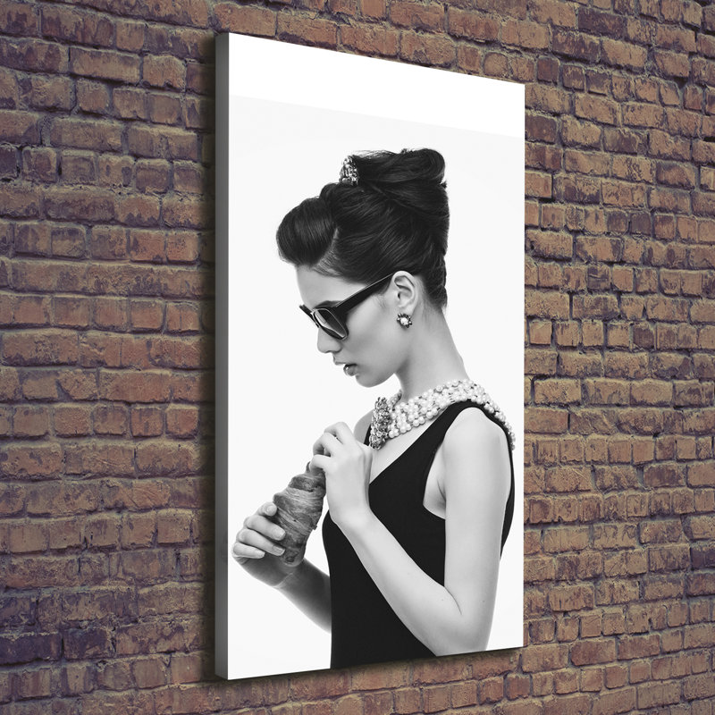 A Woman with Glasses 1 Piece Wrapped Canvas Wall Art