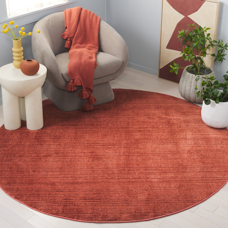 Faidra Performance Solid Color Rug, Round 6'7"