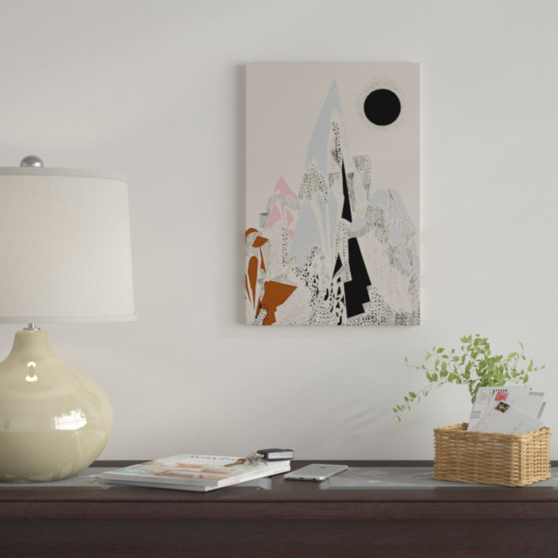 « dusty mountain » par flatowl, impression sur toile, H 26 po x l 18 po x P 1,5 po, Toile avec cadre noir, Pas de tapis