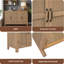 Buffet de rangement à 4 portes avec tablettes réglables et poignées rétro Atimon, rangement spacieux, pieds en pin, pour le salon, le bureau et le vestibule-1184652818