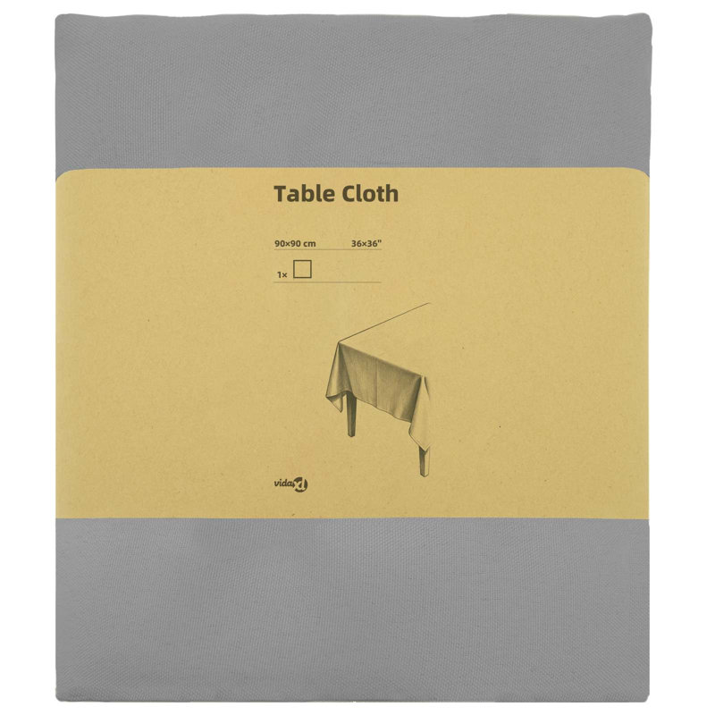  Table Cloth Plain Polyester Cover Fabric Tablecloth Kitchen Dining for, Light Grey, 90 cm L