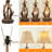 24" Resin Antler Faux Leather USB Table Lamp with 3-Way Dimmable Night Light (Set of 2)