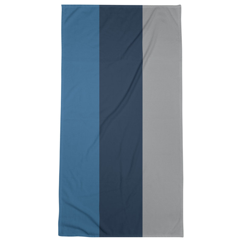 Cotton Blend Lightweight Bath Towel, Blue/Midnight Blue/Gray