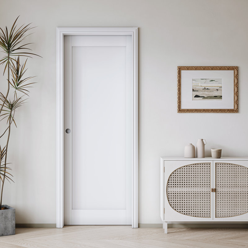 Sliding Pocket Door White Standard Door with Hardware Kit Set, 30" x 80"