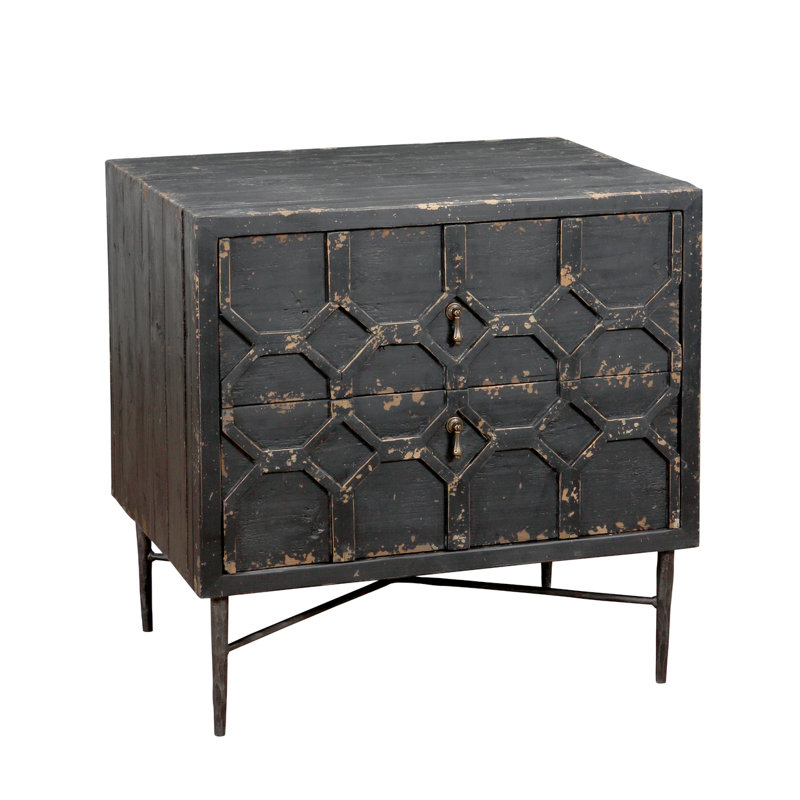 Table de chevet 2 tiroirs