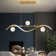 3-Light LED Linear Kitchen Island Lighting in Gold with Glass Globe Shade Dimmable