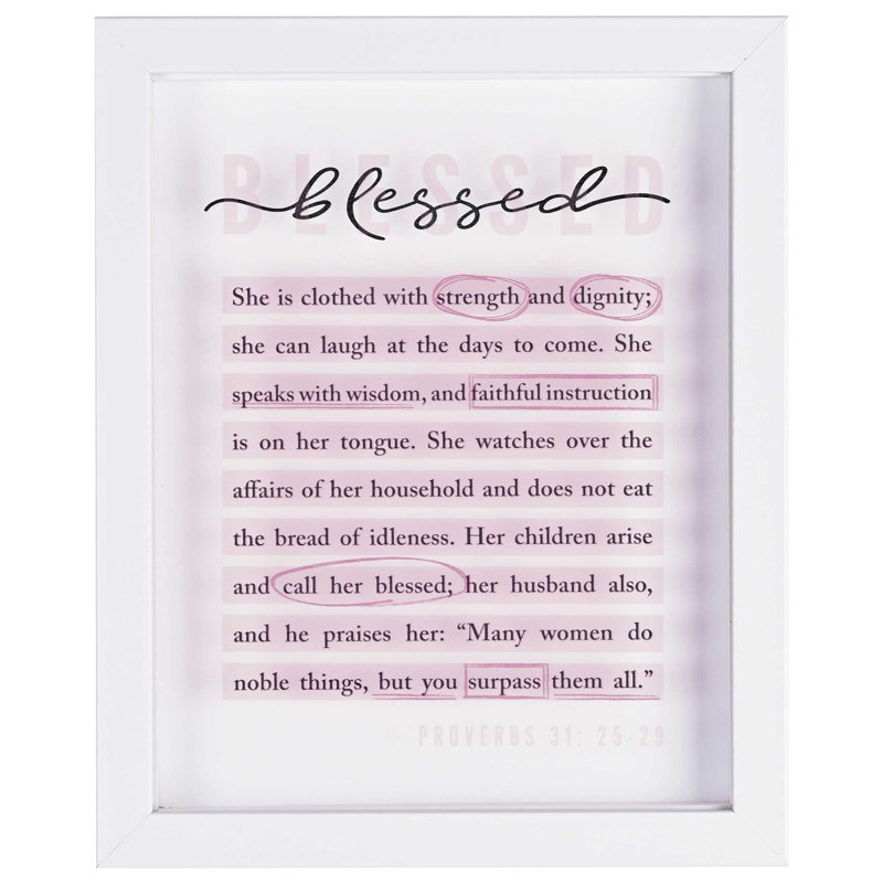 Art encadré, bienheureux, Prov. 31: 25-29