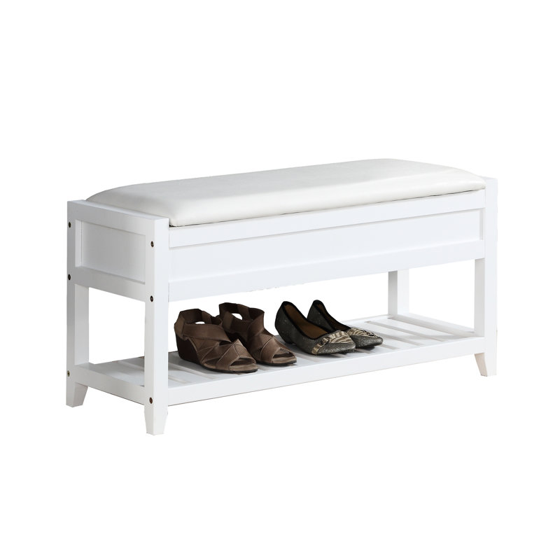 Bench With Shoe Storage In Immaculate White - Elegant Option Area Comfortable Sitting Experience