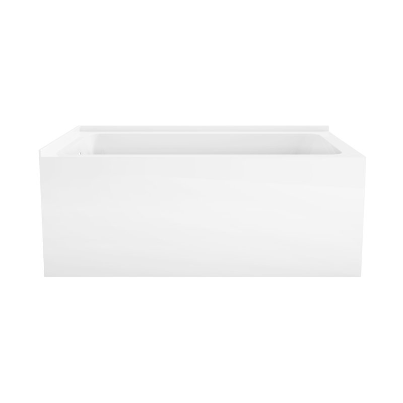 Baignoire d'angle en alcôve rectangulaire rectangulaire en acrylique 54 pouces Kingston Eden, À gauche