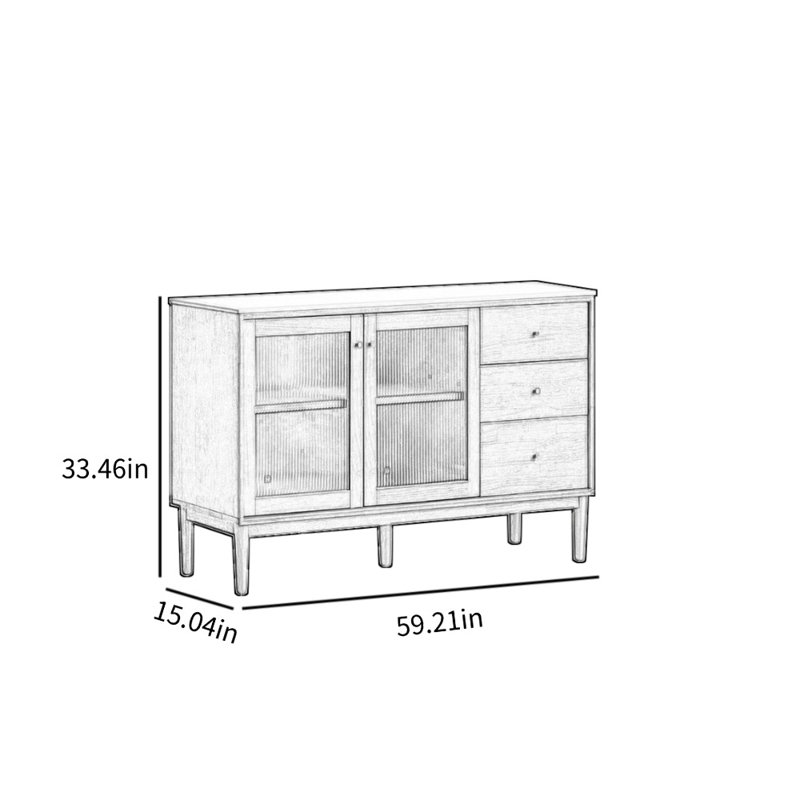 Simple Wooden Dining Accent Cabinet