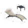 Outdoor Rust-Resistant Metal Chaise Lounge with Table