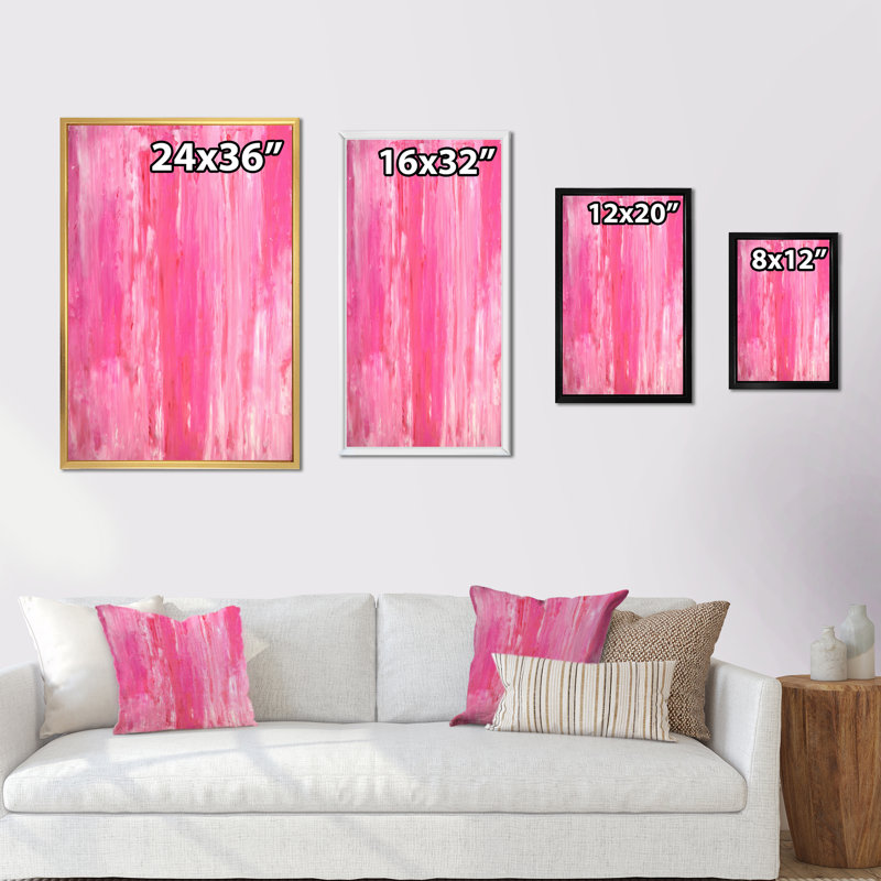 Shades Of Pink Universe - Art sur toile moderne et contemporain, H 12 po x l 8 po x P 1 po, Cadre flottant noir
