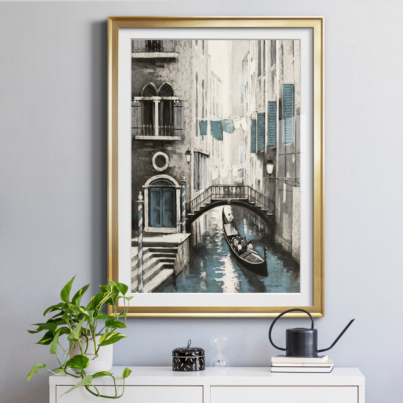 «Venice I» par E. Anthony Orme - reproduction de cadre photo, H 36,5 po x l 26,5 po x P 1,5 po, Gold Frame