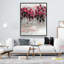 Art sur toile de salon rose et noir