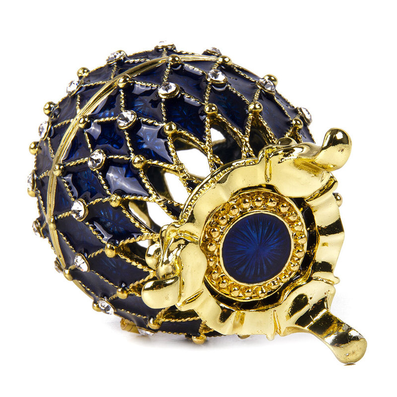 Boîte à bijoux ajourée en maille Imperial, Bleu