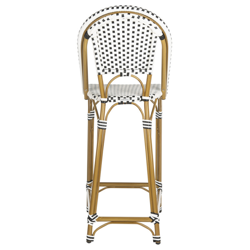 Andaz Aluminum Outdoor 30.00'' Bar Stool, White/Black