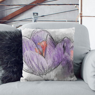 Crocus Flower Cushion with Filling