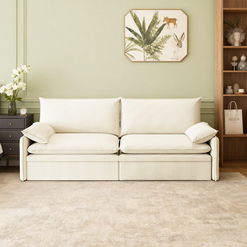 Canapé-lit rembourré 81 po, Beige