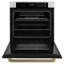 ZLINE Autograph 30 in. True Convection Single Wall Oven in Stainless Steel & Gold Helix Handle