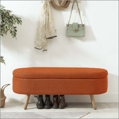 Banc de rangement avec repose-pieds ovale Luxury
