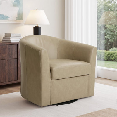 Fauteuil d'appoint pivotant rembourré en similicuir