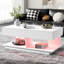 Table basse réglable réglable de 41,3 po à 76,7 po avec rangement polyvalent, bande à DEL 16 couleurs contrôlée et look moderne 41,3 po à 76,7 po, compartiments de rangement multiples multifonctionnels extensibles de 16 couleurs, lisse