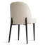 Chaise rembourrée en lin moderne avec dossier incurvé et pieds en métal noir-2086894445