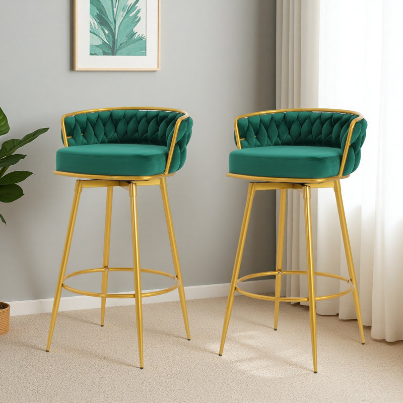 Tabouret de bar pivotant Cecilia, Vert