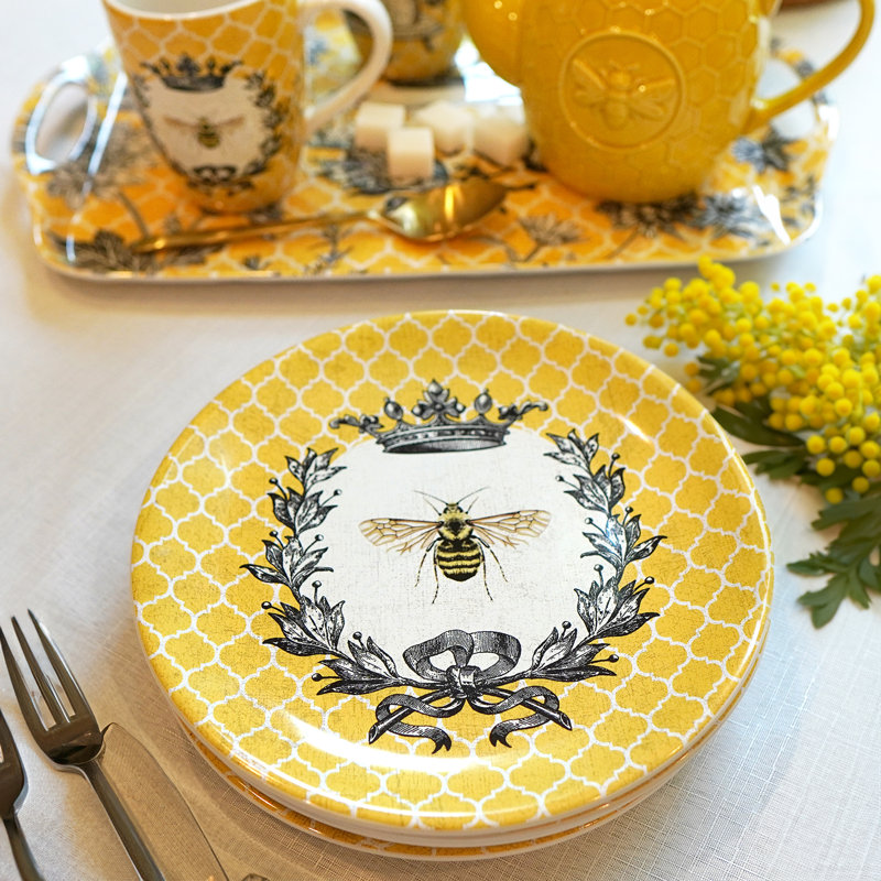 French Bees Set of 4 Salad Plates