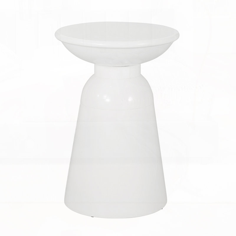Outdoor Metal end Table, White