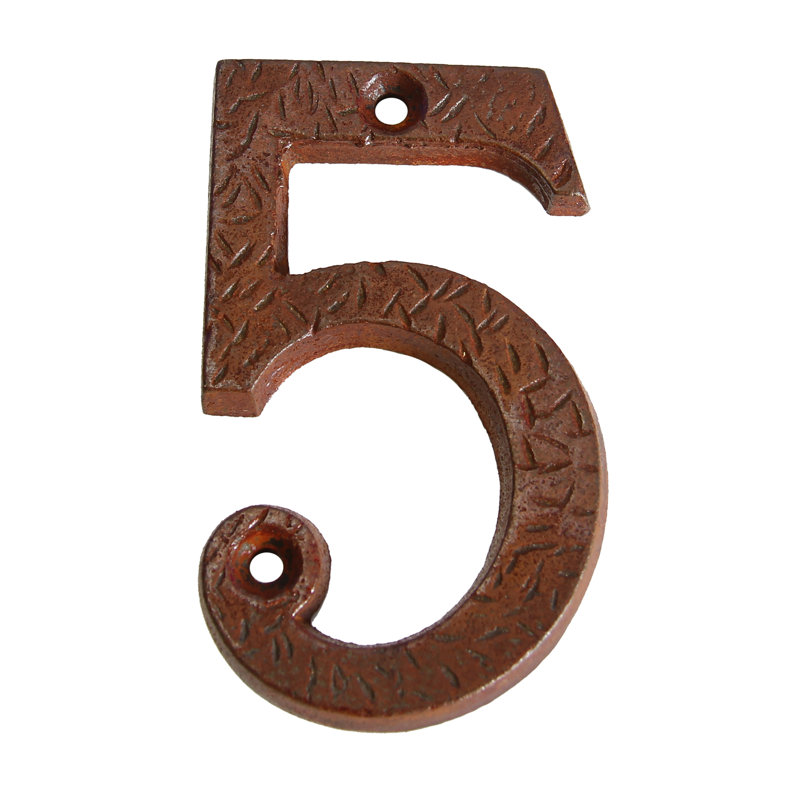 Numéro de maison 3 po, 5, Rouille