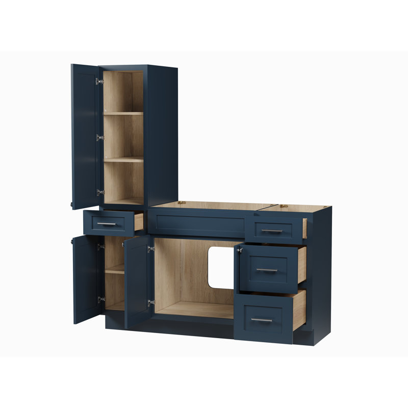 Meuble-lavabo simple 60 po Disar, Bleu