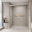 Porte de douche semi-sans cadre, porte coulissante en verre trempé pour la salle de bain-123272703