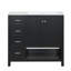 Meuble-lavabo 36 po avec lavabo, deux portes, deux tiroirs, bois massif, tablette ouverte, panneaux de fibres à densité moyenne, un paquet-344440083