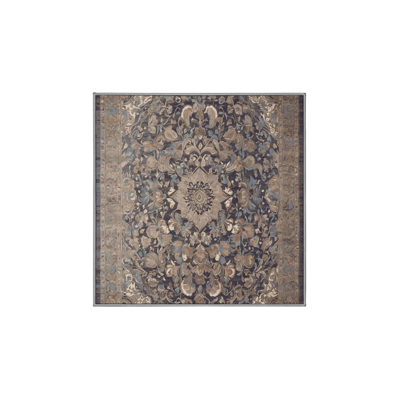Silky Soft Plush Gray Area Rug, Square 3'