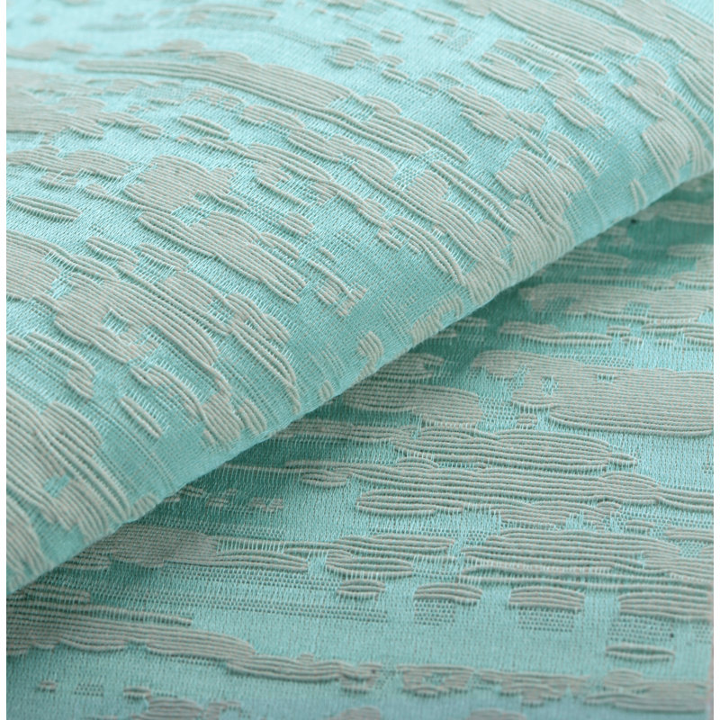 Abstract Ruffled Window Valance, Aruba Blue