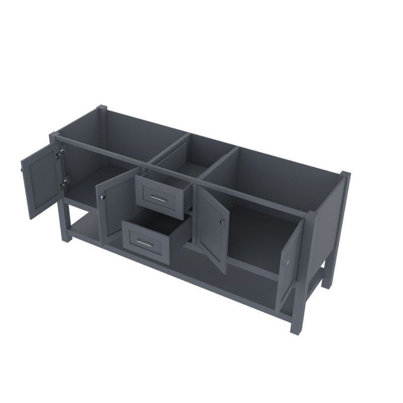 Wilmington 71'' Double Bathroom Vanity Base Only, Gray