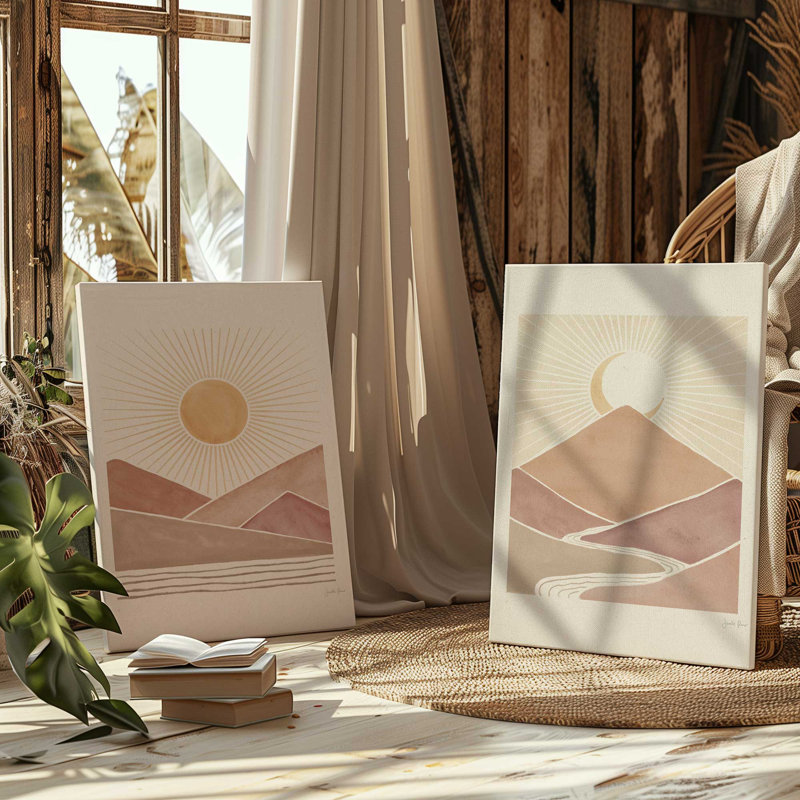 «Desert Sunrise and Sunset», ensemble de 2 impressions sur Canva, Toile tendue, H 18 po x l 12 po