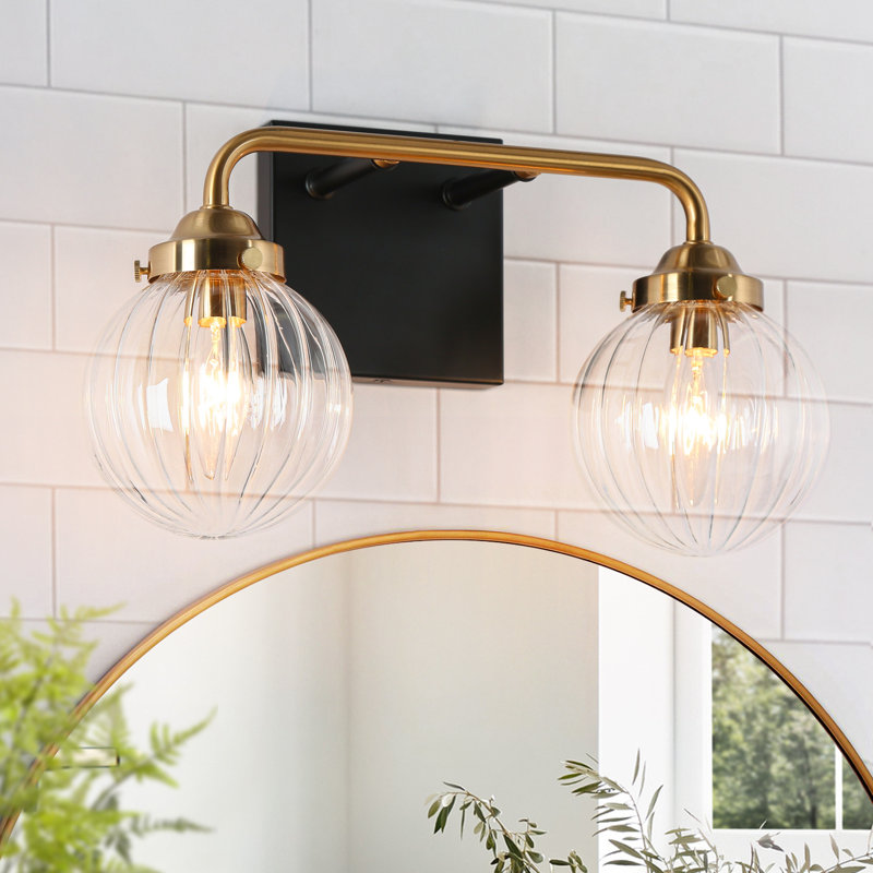 Éclairage pour salle de bain 2 lumières Yedidal à intensité variable noir / laiton