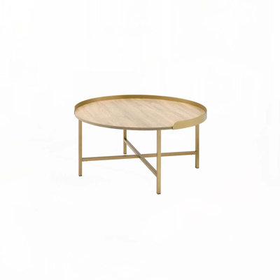 Table basse en bois avec base en métal