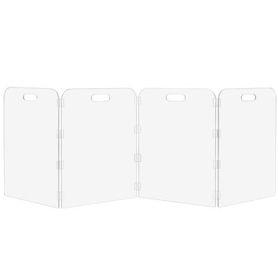 Modern Foldable Clear Acrylic Pet Gate, Freestanding Dog Barrier with Multiple Panels