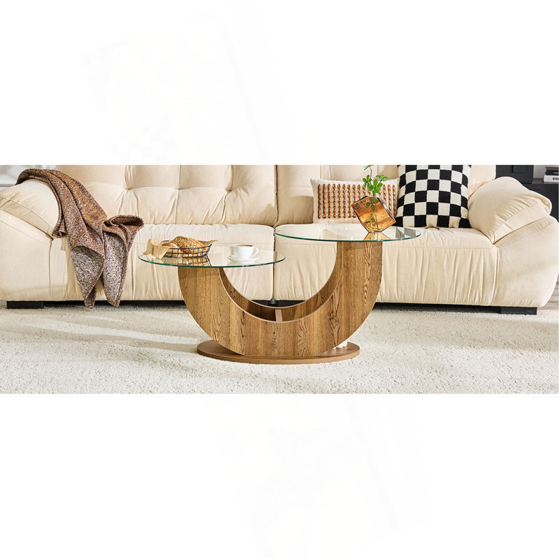Table basse Creative, Transparent/Wood