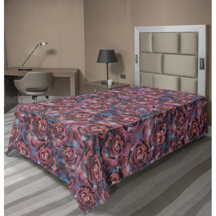 Ambesonne, drap plat floral pivoines, art botanique printanier