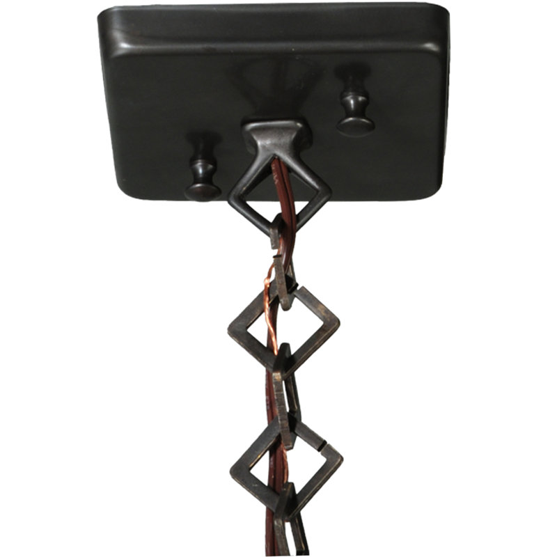 Luminaire suspendu 16 po carré, Brun artisanal