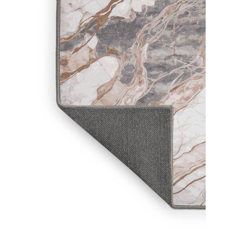 Tapis gris soyeux et moelleux, Rectangle 7 pi x 9 pi