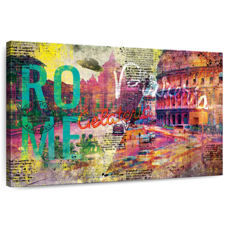 Nicci Rome City papier journal grunge, H 32 po x l 48 po